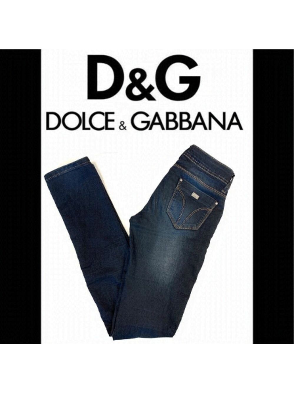 D&G Dolce & Gabbana blue slim fit skinny low rise denim jeans